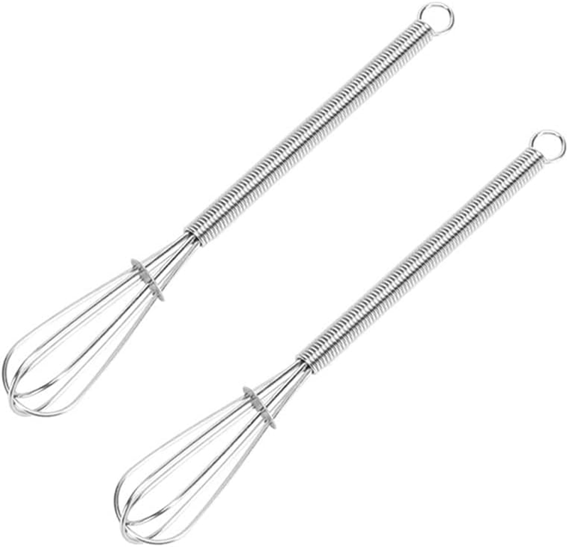 Stainless Steel Mini Whisk Set of 2, Small Wire Hand Whisks, 12.7Cm and 17.8Cm,