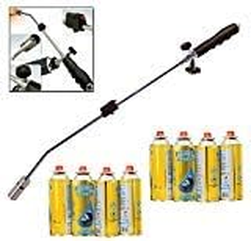 Butane Gas Weed Torch with 8 Refills for Efficient Weed Control