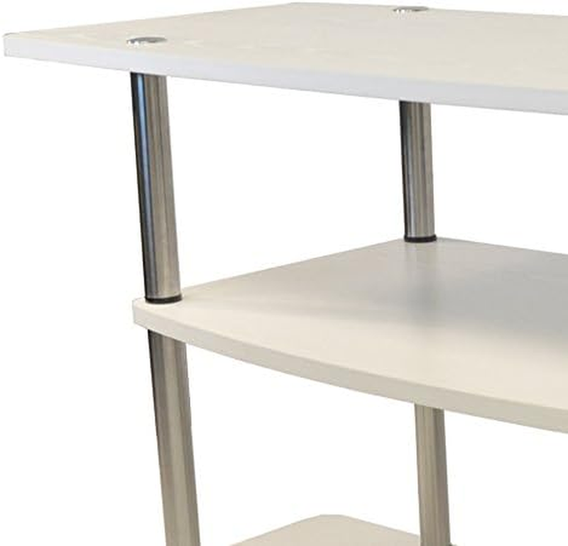 Designs2Go 3-Tier Wide TV Stand, White