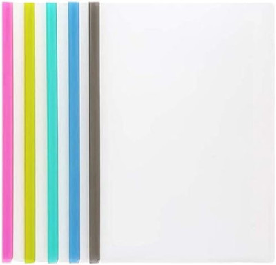File Folder Clear Sliding Bar Report Covers with U-Type Sliding Bar (40 Sheet Ca