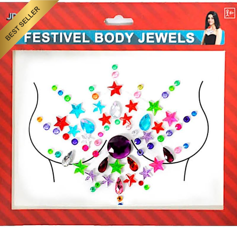 Festival Body Jewels Rainbow Face Gems Stickers Crystal Diamond Rhinestone Set