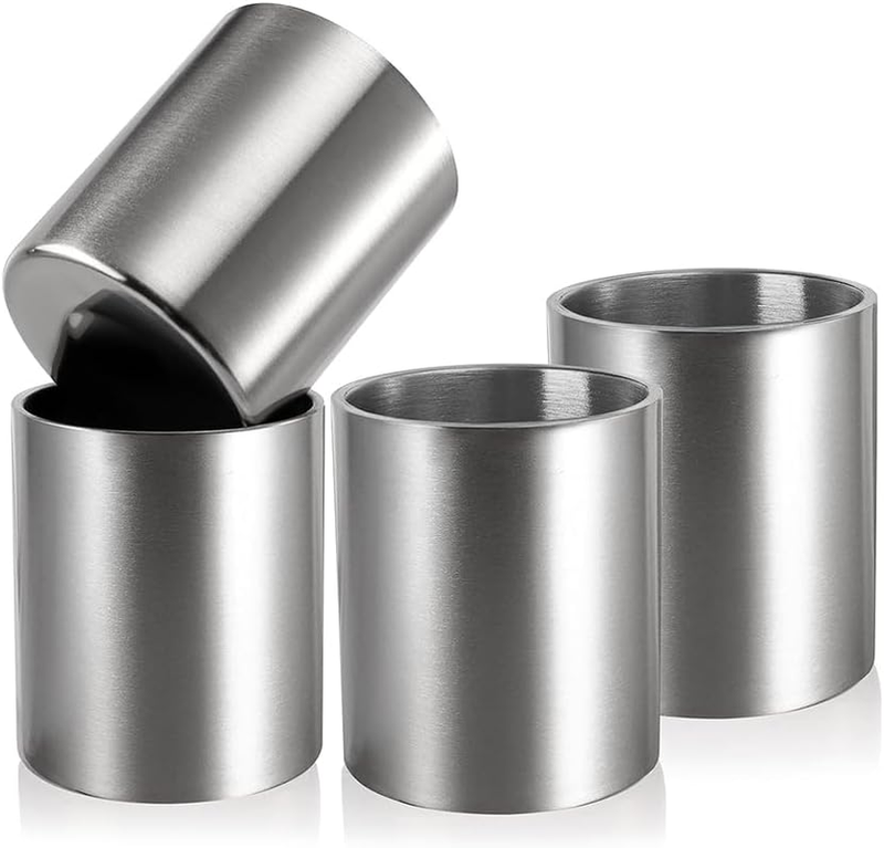 4 Pcs Stainless Steel Whiskey Glasses, Double Wall Vacuum Insulated Tea Cups, Vi
