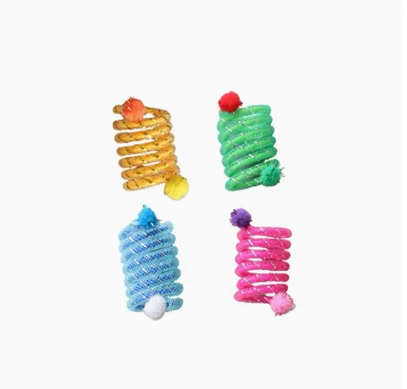 Cat Toys Colorful Spring Cats Stick Interactive Cat Toy Bite Resistant Elastic W