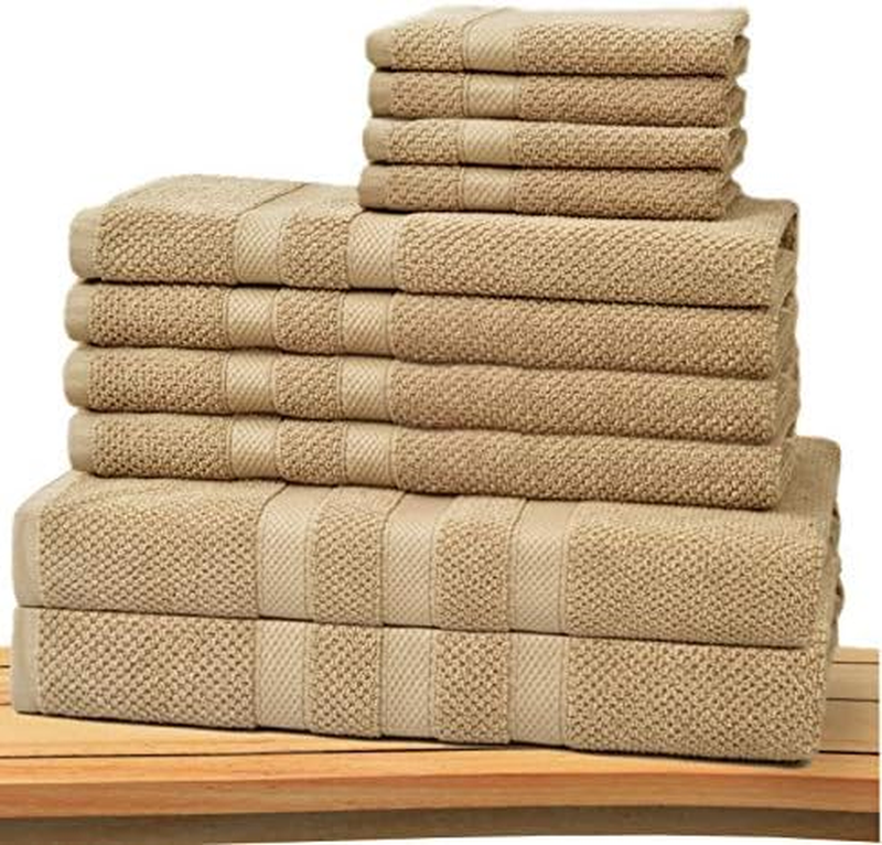 COTTON CRAFT Popcorn Towel Set - 10 Piece Luxury Towel Set -