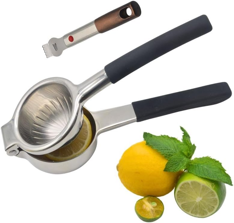 Lemon Squeezer Stainless Steel, Heavy Duty-Non-Slip Grip Design, Handheld Juice