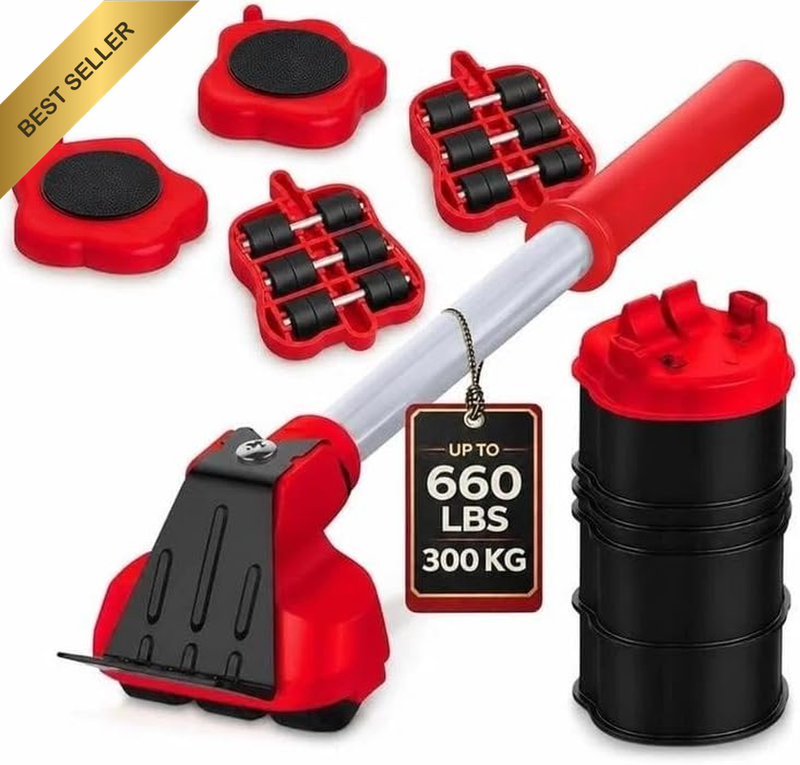 Furniture Lifter Tool with 4 Pcs Appliance Movers Sliders, 660 Lbs | Heavy Duty