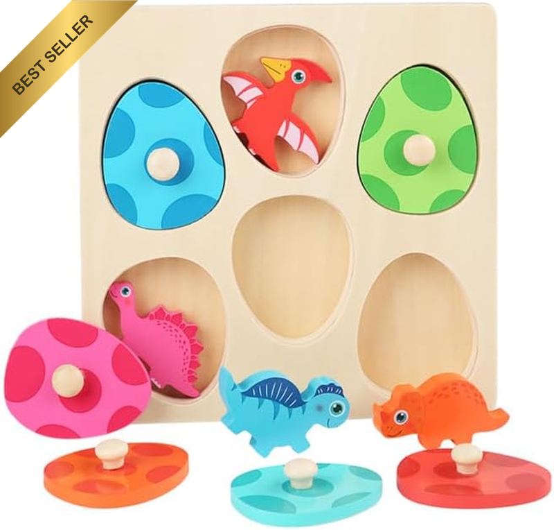 Dinosaur Puzzle Toy for Kids Ages 3-5 Educational Cartoon Jigsaw Plaything Woode