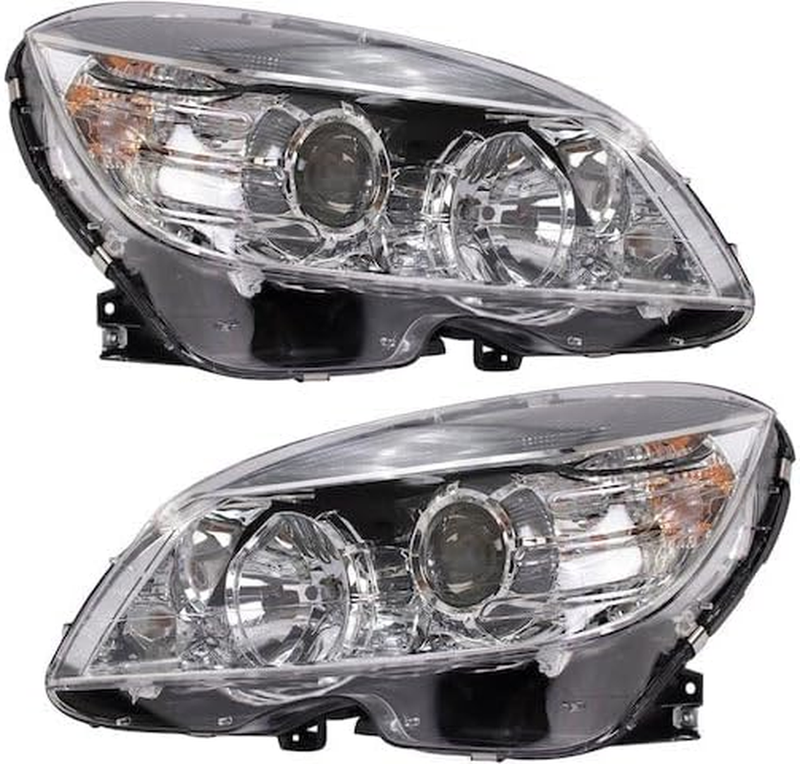 Headlight Set of 2 for 2008-2011 Mercedes-Benz C300 With Halogen Headlights
