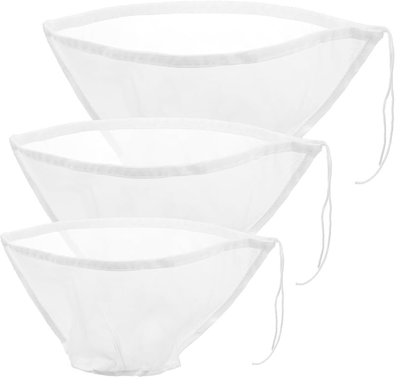 3Pcs Bowl-Shaped Reusable Nylon Cheese Cloth Filter Bag, Bowl-Shaped Fine Mesh F