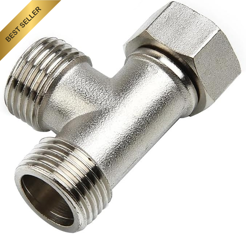 2Pc T-Adapter 3 Ways Valve for Diverter Bath Toilet Bidet Sprayer Shower Head