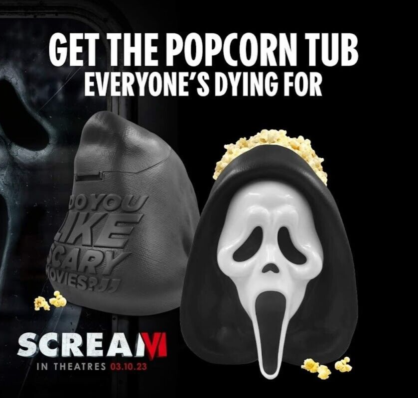 Scream VI (2023) Cinemark Ghostface Popcorn Bucket Official Merchandise New