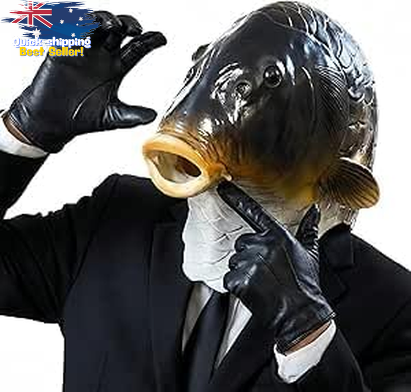 Realistic Fish Mask - Full Face Latex Costume Prop for Halloween Cosplay