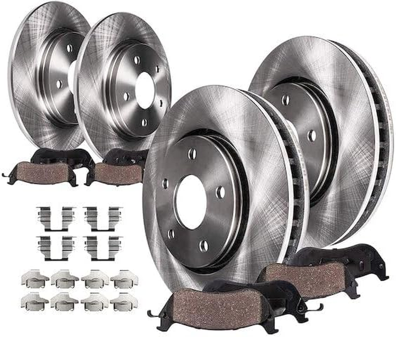 Front Rear Ceramic Brake Pad Rotor Kit for 2009-2019 Toyota Corolla Rear Disc