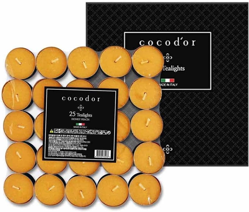 Tealight Candles/Honey Peach / 25 Pack / 4-5 Hour Extended B