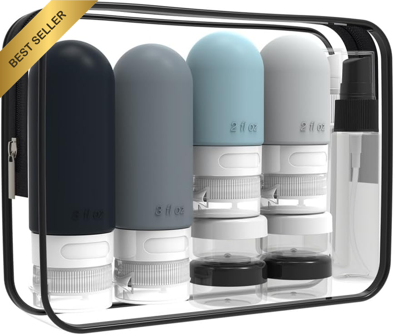 Travel Bottles Set, 17 Pack Silicone Travel Containers, Multifunctional Travel S