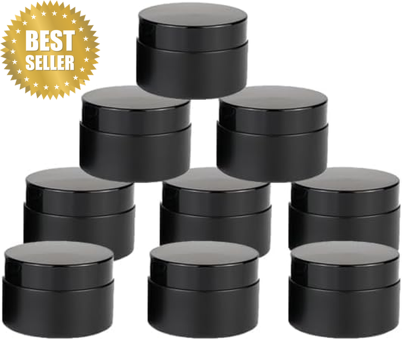9 Packs 5G Small Glass Jars with Lids and Inner Liners,Black Cream Jar Cosmetic