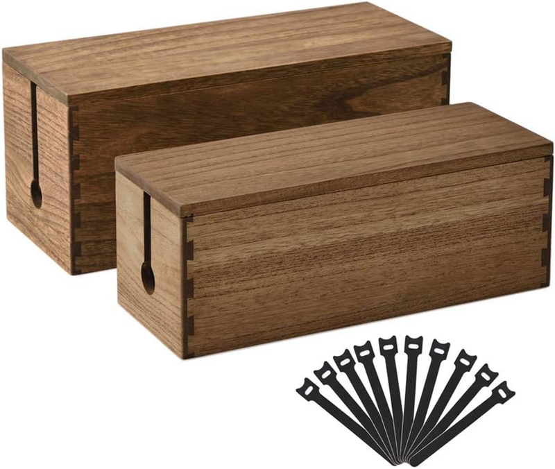 Cord Management Box Wooden - Cable Organizer Hide Power Strips,Electrical Plugs