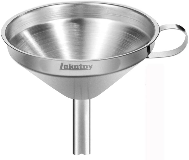 5-Inch Food Grade Stainless Steel Kitchen Funnel With Strainer Filter Silver NEW