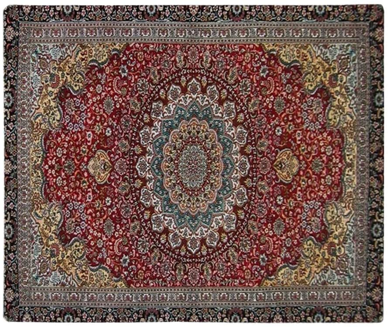 Persian Rug Red and Blue Throw Blanket Super Soft Fleece Plu