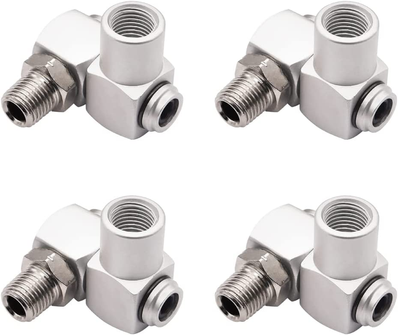 4PCS 1/4Inch NPT Air Tool 360 Degree Swivel Fitting Portable Air Tool Adapter,Ai