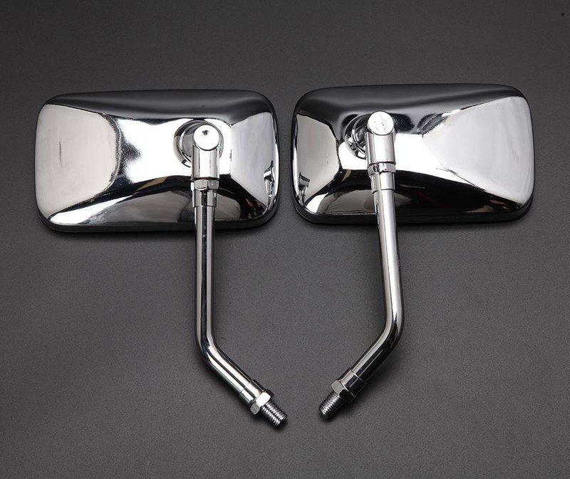 Chrome Motorcycle Rectangle Side Mirrors For Honda Magna 250