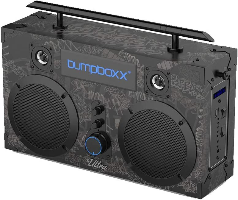 Bumpboxx Bluetooth Boombox Ultra Black Graffiti BBG Retro Bluetooth Speaker