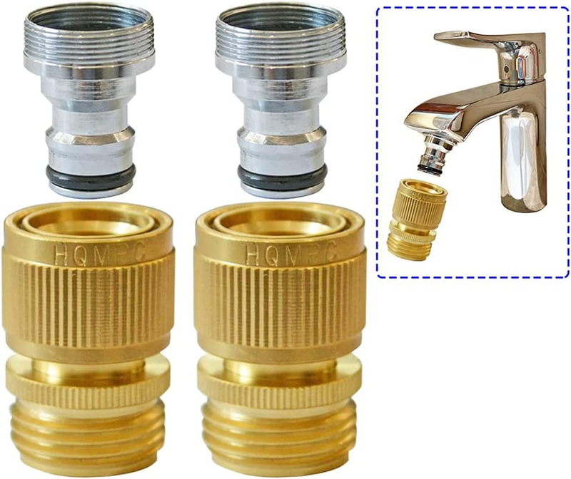 2Set Sink to Hose Faucet Adapter Kitchen Snap Washing Machine Quick Connect