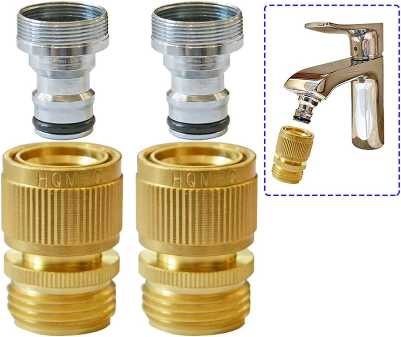 Faucet Adapter Sink to Hose Snap Kitchen Quick Connect Chrome 2 Sets