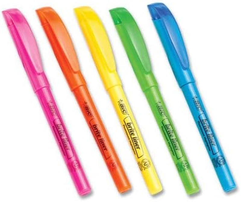 BIC Brite Liner Highlighter, Chisel Tip, Assorted Colors, (24)