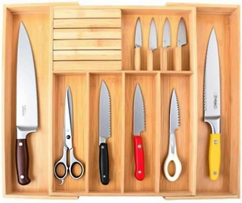 Adjustable Cutlery Tray, Household Kitchen Supplies Storage Box, Expandable Uten