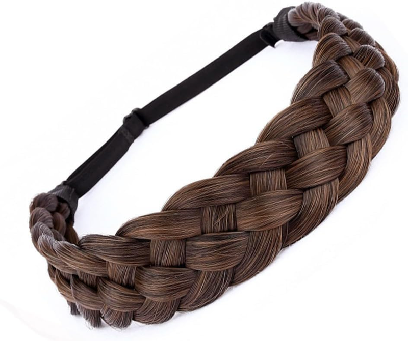 5-Strand Synthetic Braided Headband Wig, Classic Thick and Wide Plaid Braided El