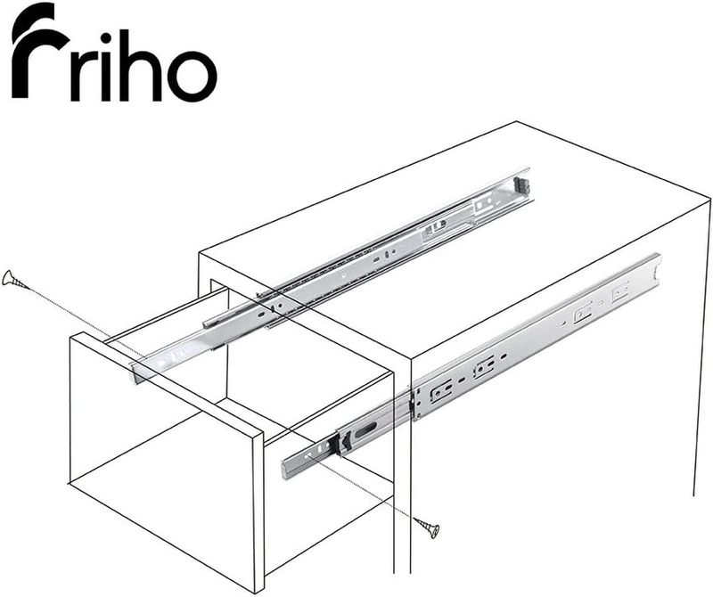 Friho 10 Pair of 10 Inch Hardware Ball Bearing Side Mount Drawer Slides, Full Ex