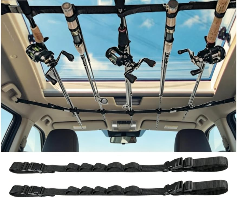 Premium Adjustable Car Fishing Rod Strap Holder - Versatile Vehicle Rod Storage