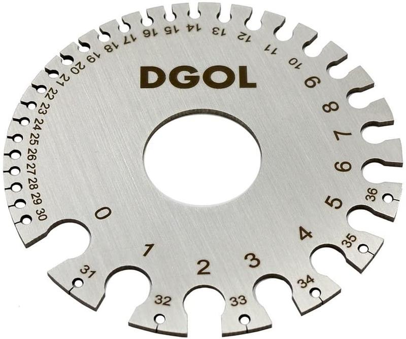 DGOL Stainless Steel SWG Sheet Metal Wire Cable Gage Standard Thickness Gauge wi