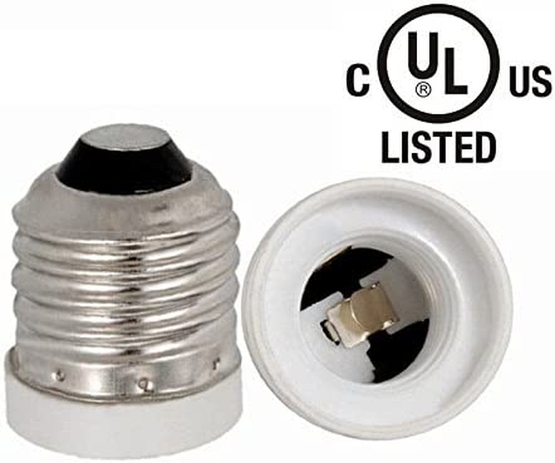 Yi Lighting - Ul-Listed - E26/E27 to E17 Socket Adapter, Medium Edison Screw to