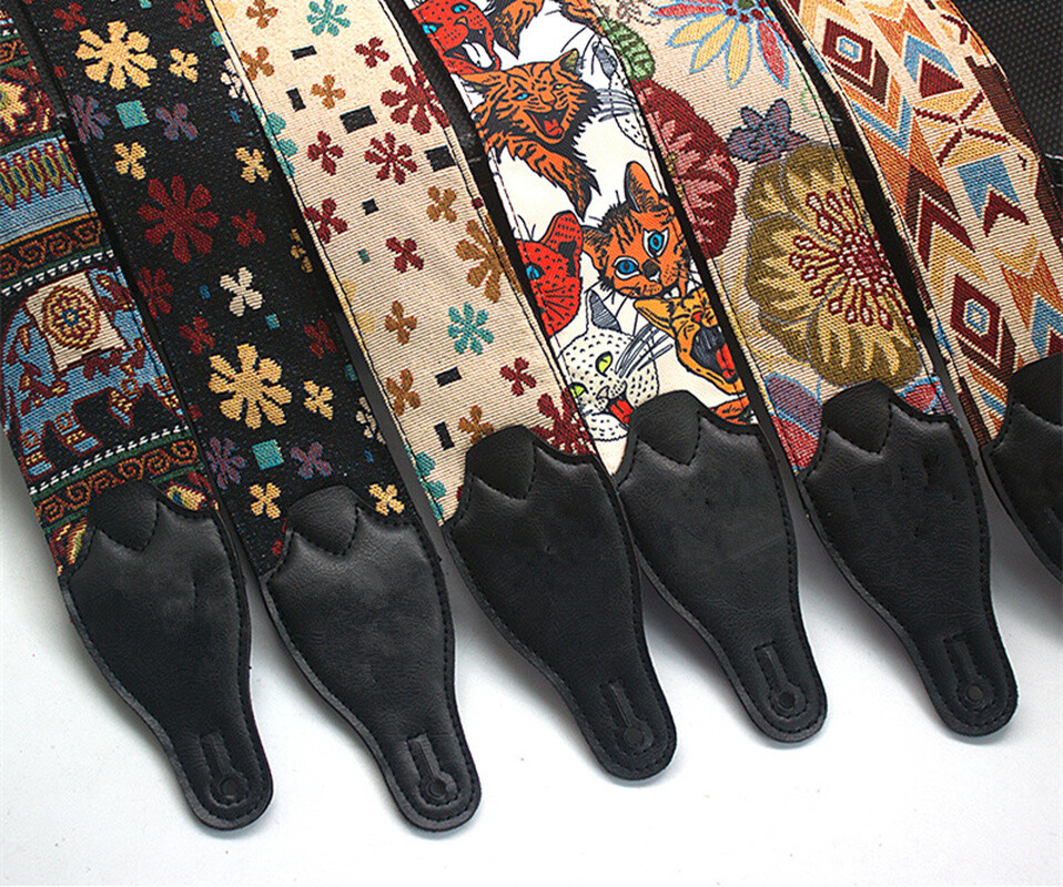 2.5inch NEW Retro Vintage Bohemian Jacquard Woven Acoustic Electric Guitar Strap