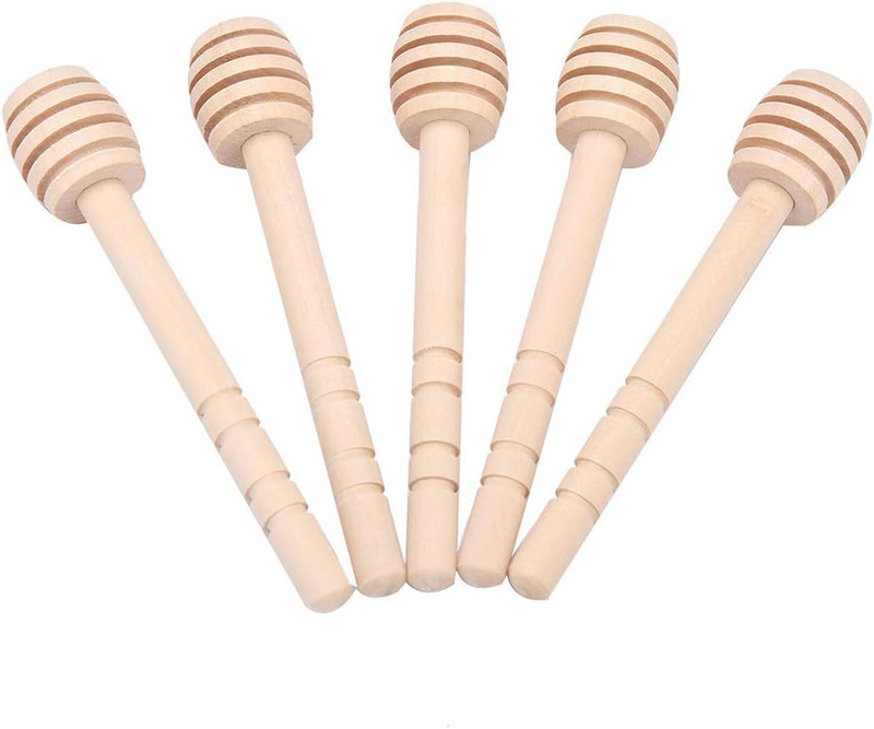 24PCS Crude Wood Honey Dippers, 4 Sizes Optional (8-16Cm) Food Grade Safe, Groov
