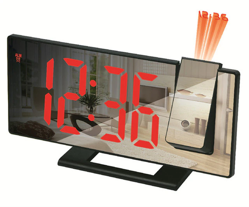 LED Digital Alarm Clock Projector Ceiling with Time Temperature Display for Home