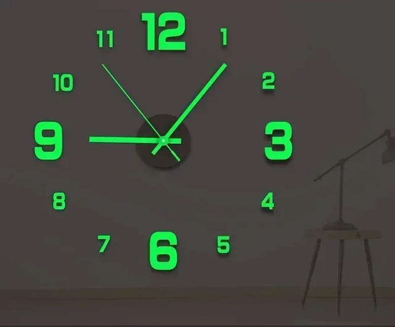 DIY Wall Clock for Home Office 40Cm Frameless Modern 3D Wall Clock Mirror Sticke