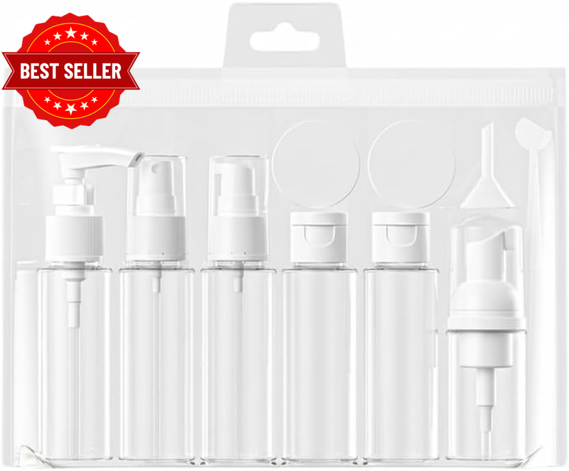 PET Travel Bottles Set for Toiletries, 50Ml Spray/Lotion/Flip Cap Bottles, 30Ml