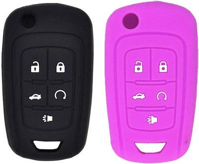 Lemsa 2Pcs Silicone Keyless Entry Flip Key Holder Fob Cover Case Remote Protecto