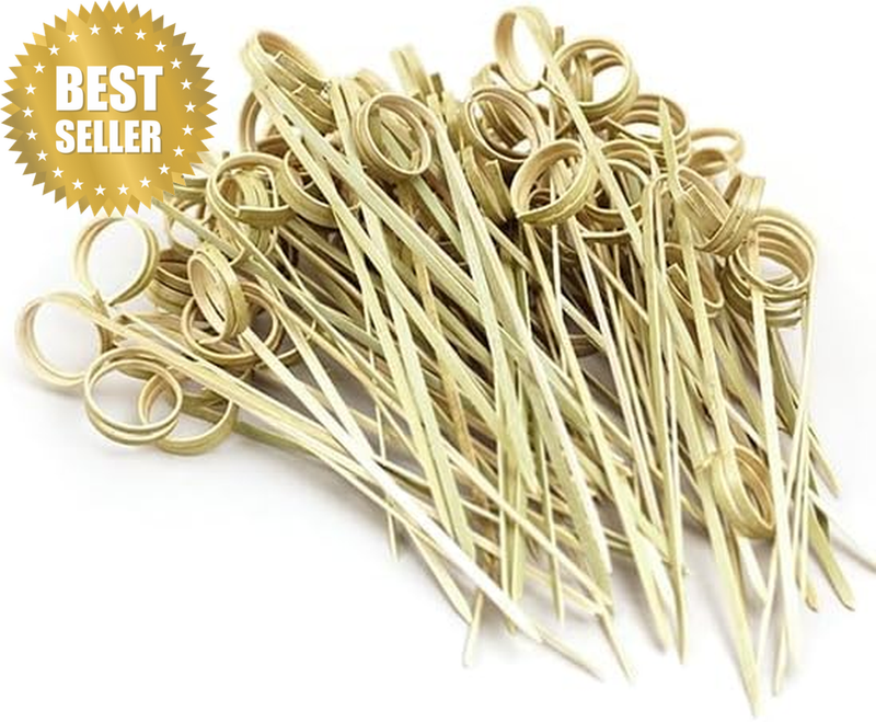 Cocktail Picks and Skewers, 10Cm, Bamboo, Fancy Toothpicks for Appetisers, Food,