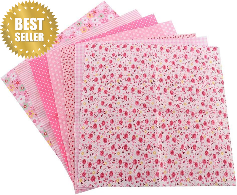 Cotton Craft Quarter Quilting Fabric Bundle - Floral Squares Sheets for Sewing D
