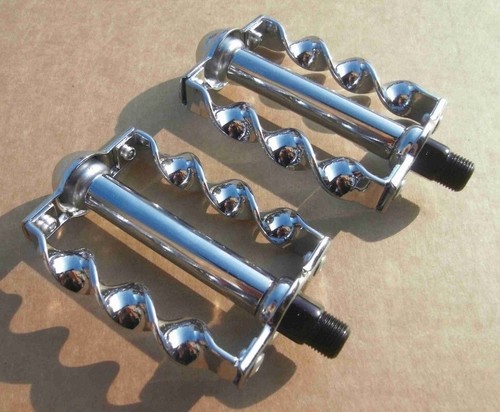 OG Lowrider Classic Twisted Pedals 1/2" Chrome Cruiser Bicycle Lowrider Bikes