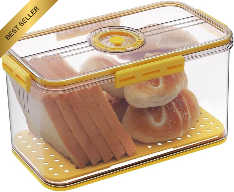 Airtight Bread Boxes for Kitchen Counter, Food Storage Containers with Lids, Tim