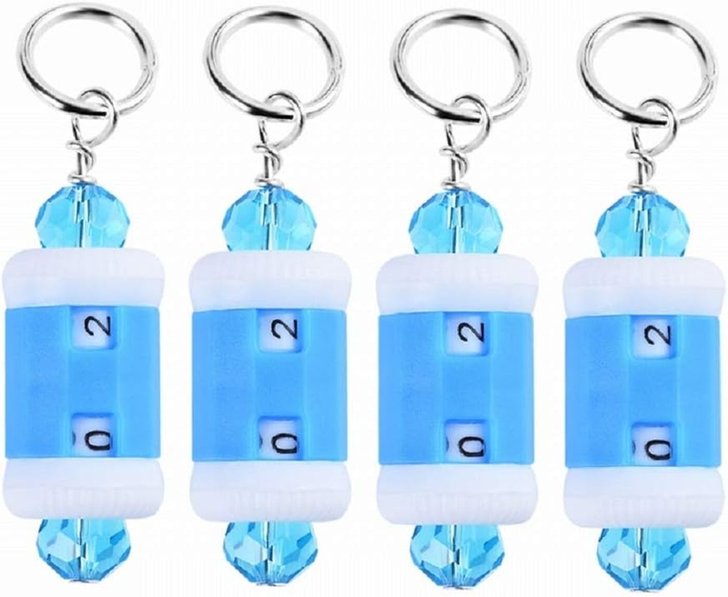 Knitting Crochet Stitch Marker Row Counter Hand Crafts Tools Pack of 4Pcs Blue