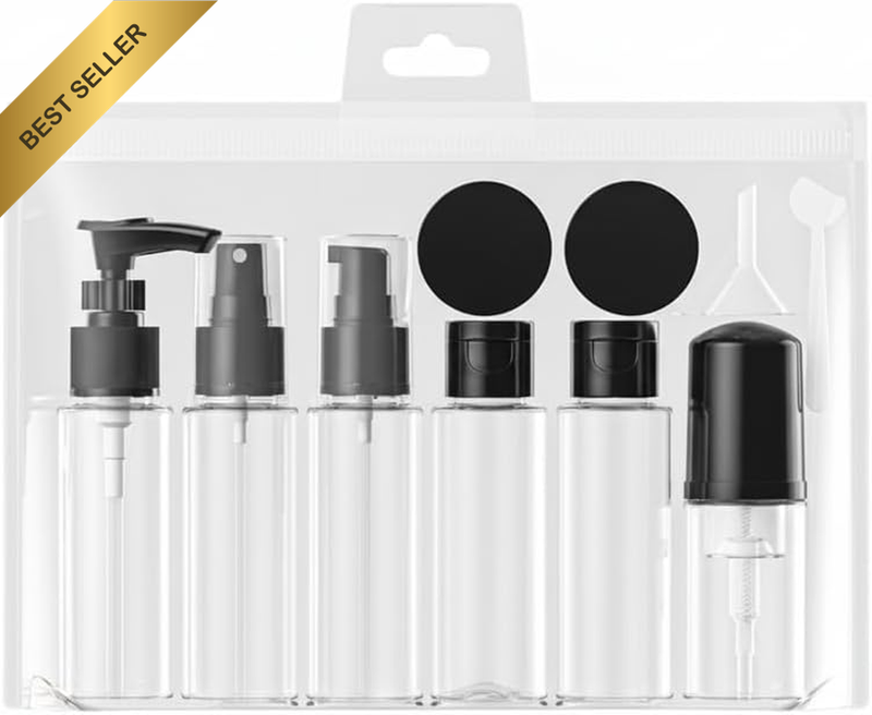 PET Travel Bottles Set for Toiletries, 50Ml Spray/Lotion/Flip Cap Bottles, 30Ml