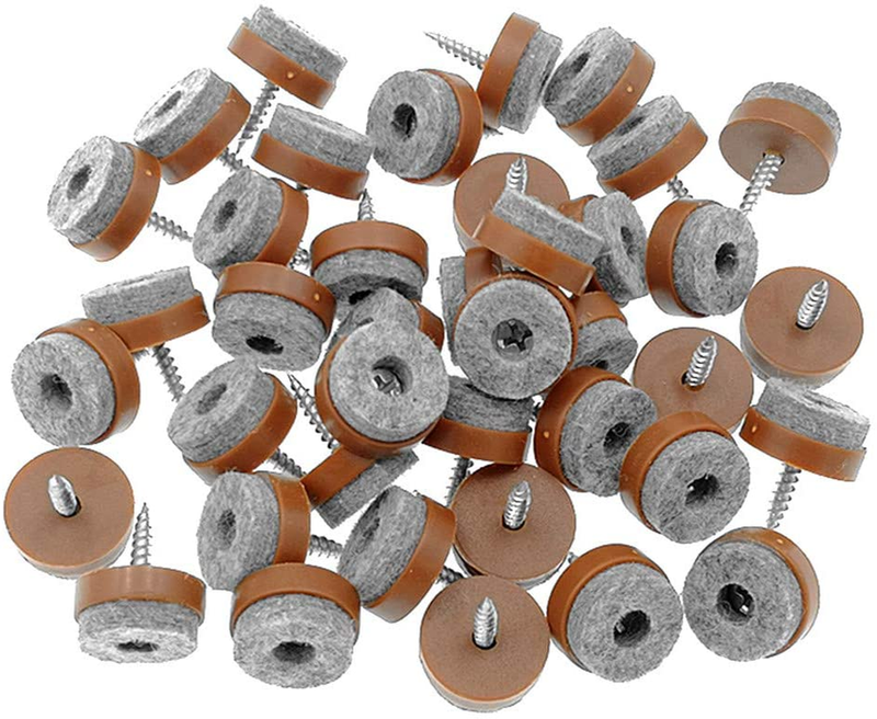40Pcs Screw-On Furniture Felt Pad Chair Glide Slider Hardwood ...