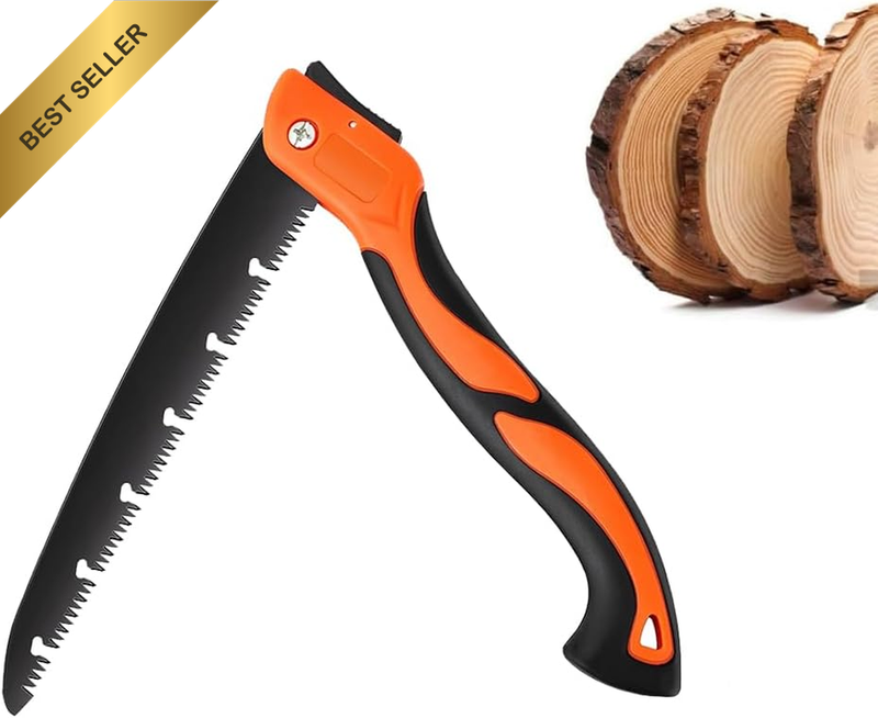 10" Folding Saw Heavy Duty Tree Pruning Tool with Razor Teeth for Camping Garden
