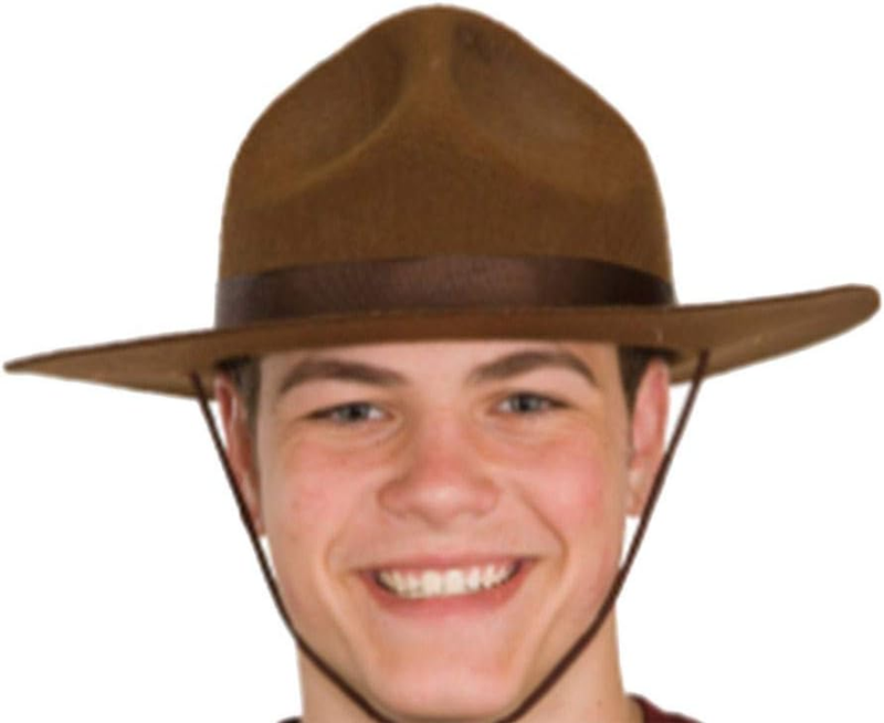 Ranger or Canadian Mountie Hat,Brown,One Size Fits Most Long Lasting, Durable, H